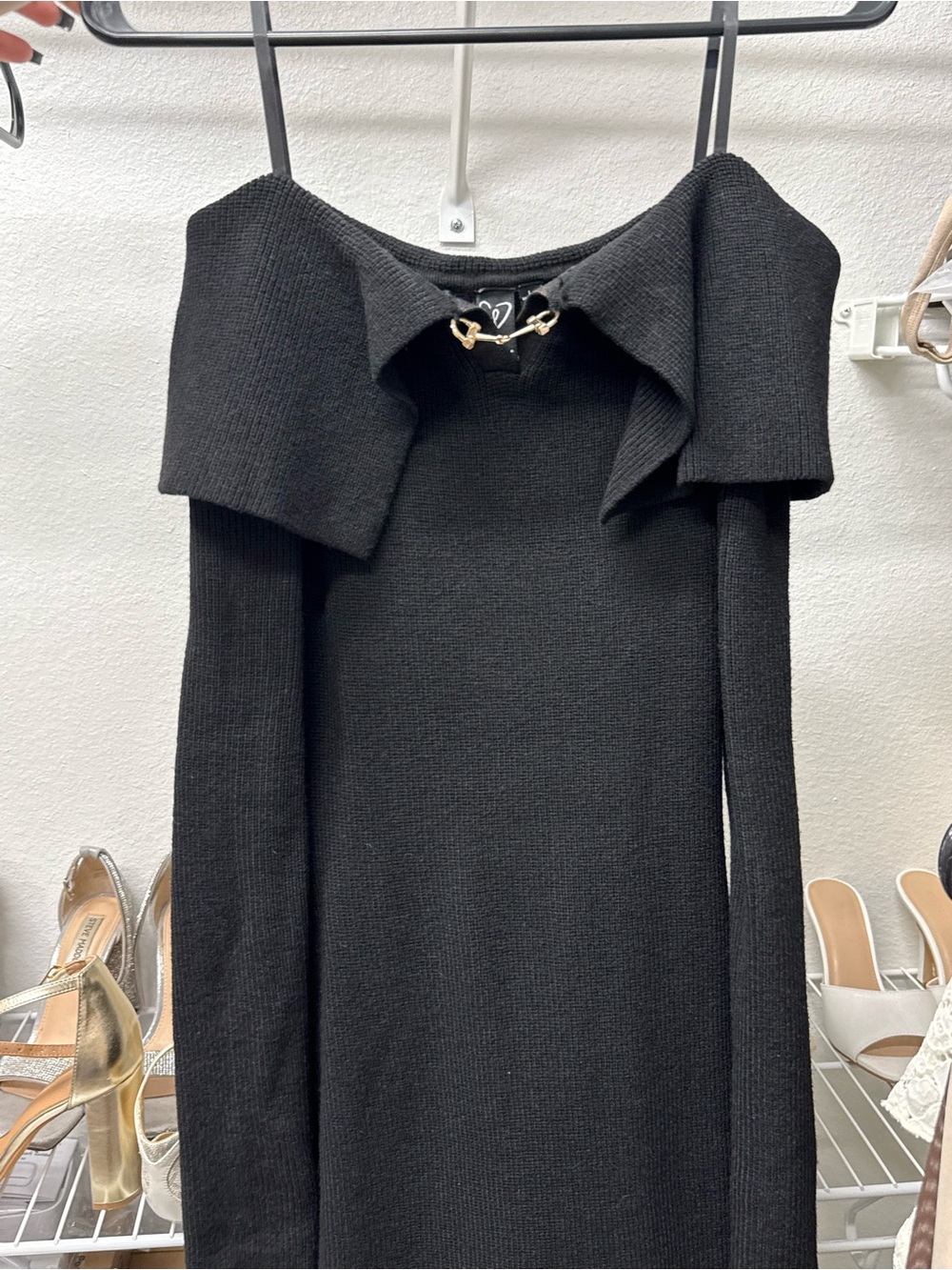 Windsor Long Sleeve Off Shoulder Knit Maxi Dress